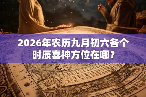 2026年农历九月初六各个时辰喜神方位在哪? 2026年农历九月初六各个时辰喜神方位在哪?