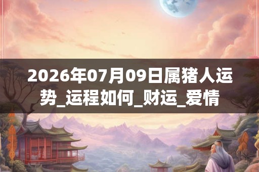 2026年07月09日属猪人运势_运程如何_财运_爱情