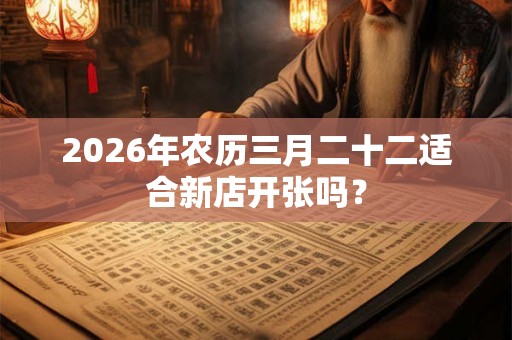 2026年农历三月二十二适合新店开张吗？