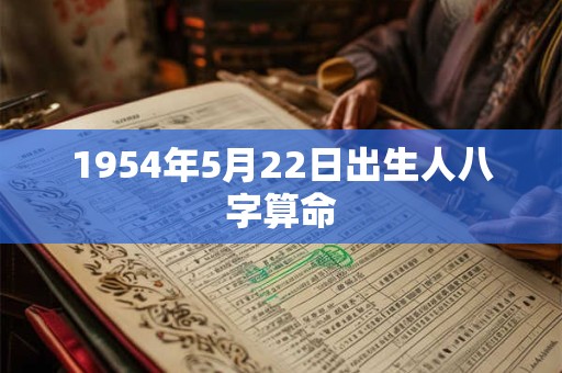 1954年5月22日出生人八字算命