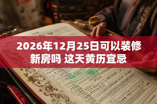 2026年12月25日可以装修新房吗 这天黄历宜忌 2026年12月25日可以装修新房吗 这天黄历宜忌