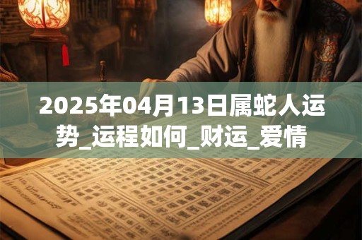 2025年04月13日属蛇人运势_运程如何_财运_爱情