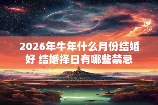 2026年牛年什么月份结婚好 结婚择日有哪些禁忌