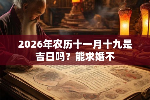 2026年农历十一月十九是吉日吗？能求婚不
