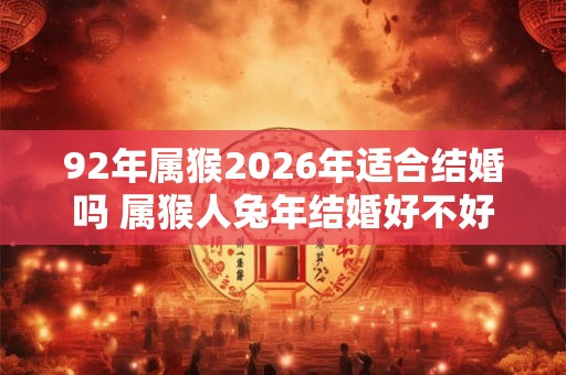 92年属猴2026年适合结婚吗 属猴人兔年结婚好不好
