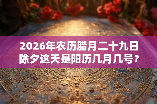 2026年农历腊月二十九日除夕这天是阳历几月几号？
