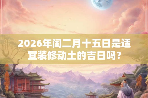 2026年闰二月十五日是适宜装修动土的吉日吗？