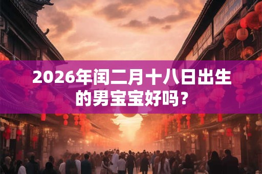 2026年闰二月十八日出生的男宝宝好吗？