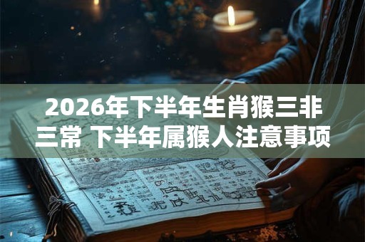 2026年下半年生肖猴三非三常 下半年属猴人注意事项