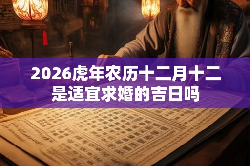 2026虎年农历十二月十二是适宜求婚的吉日吗