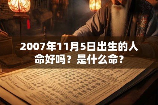 2007年11月5日出生的人命好吗？是什么命？