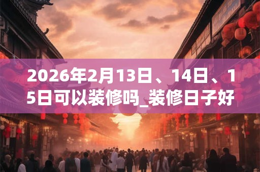 2026年2月13日、14日、15日可以装修吗_装修日子好吗
