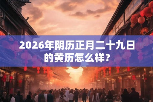 2026年阴历正月二十九日的黄历怎么样？