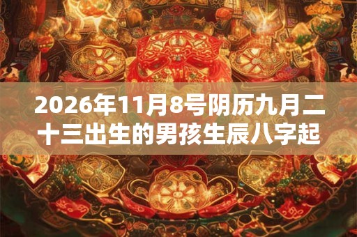 2026年11月8号阴历九月二十三出生的男孩生辰八字起名 2026年11月8号阴历九月二十三出生的男孩生辰八字起名