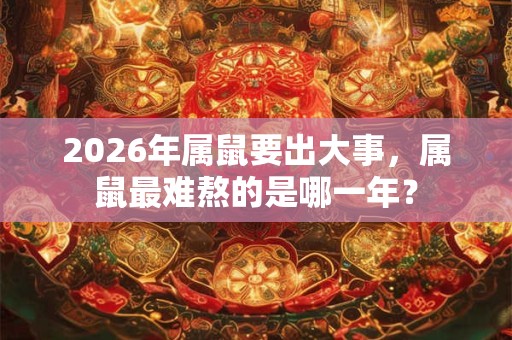 2026年属鼠要出大事，属鼠最难熬的是哪一年？