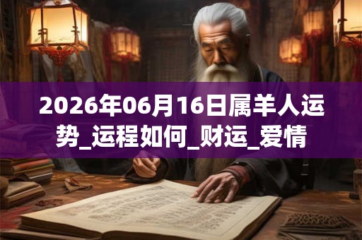 2026年06月16日属羊人运势_运程如何_财运_爱情 2026年06月16日属羊人运势_运程如何_财运_爱情