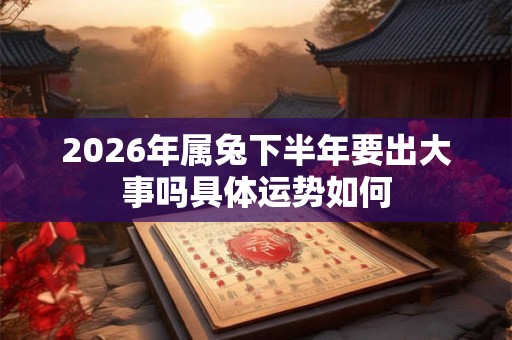 2026年属兔下半年要出大事吗具体运势如何