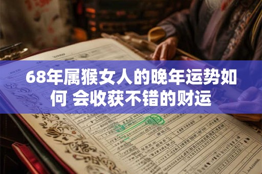 68年属猴女人的晚年运势如何 会收获不错的财运