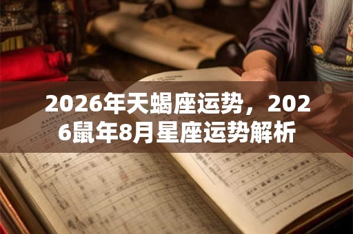2026年天蝎座运势，2026鼠年8月星座运势解析