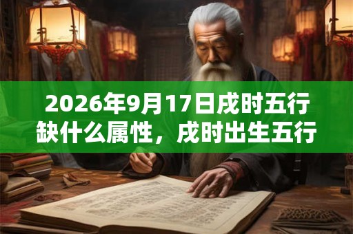 2026年9月17日戌时五行缺什么属性，戌时出生五行缺什么