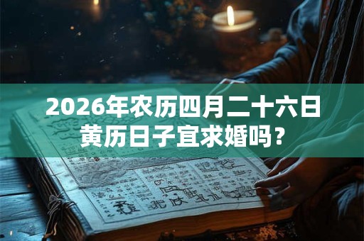 2026年农历四月二十六日黄历日子宜求婚吗? 2026年农历四月二十六日黄历日子宜求婚吗?