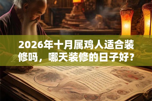 2026年十月属鸡人适合装修吗，哪天装修的日子好？