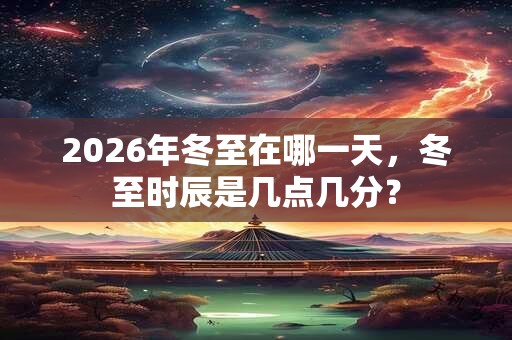 2026年冬至在哪一天，冬至时辰是几点几分？