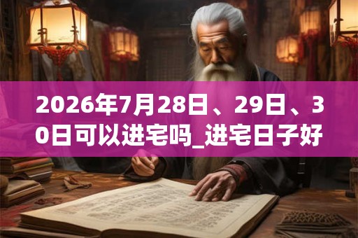 2026年7月28日、29日、30日可以进宅吗_进宅日子好吗