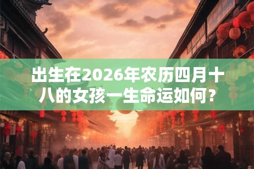 出生在2026年农历四月十八的女孩一生命运如何？