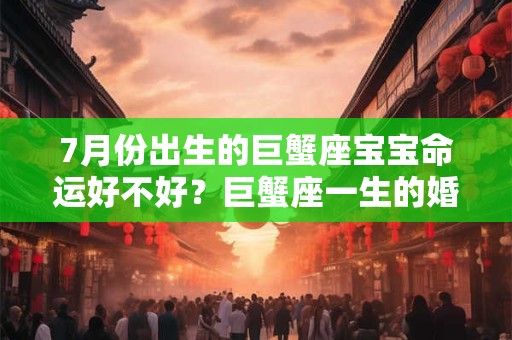 7月份出生的巨蟹座宝宝命运好不好？巨蟹座一生的婚姻状况