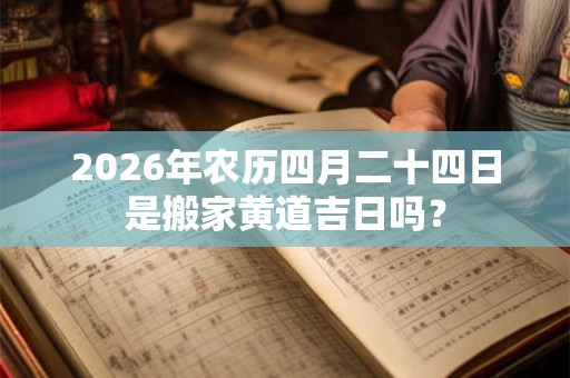 2026年农历四月二十四日是搬家黄道吉日吗？