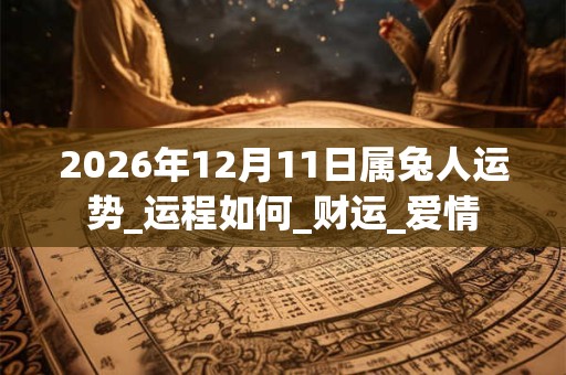 2026年12月11日属兔人运势_运程如何_财运_爱情