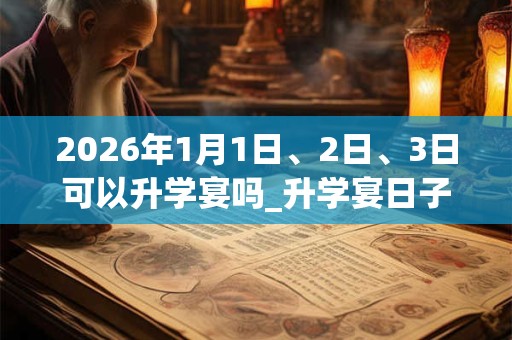 2026年1月1日、2日、3日可以升学宴吗_升学宴日子好吗