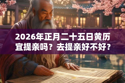 2026年正月二十五日黄历宜提亲吗?去提亲好不好? 2026年正月二十五日黄历宜提亲吗?去提亲好不好?
