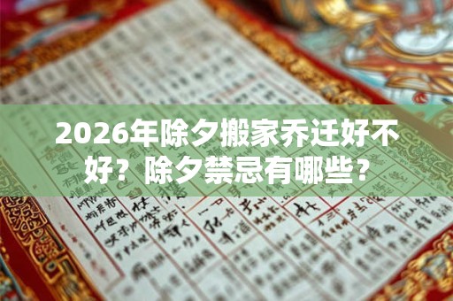 2026年除夕搬家乔迁好不好？除夕禁忌有哪些？