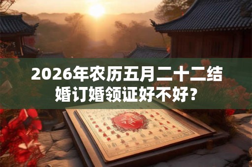 2026年农历五月二十二结婚订婚领证好不好？