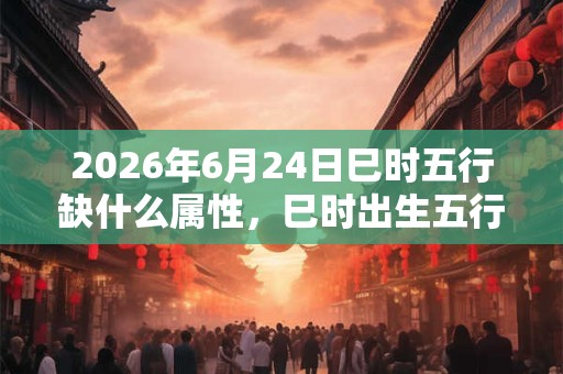 2026年6月24日巳时五行缺什么属性，巳时出生五行缺什么