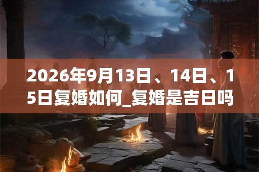 2026年9月13日、14日、15日复婚如何_复婚是吉日吗