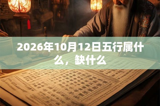 2026年10月12日五行属什么，缺什么