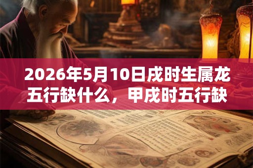 2026年5月10日戌时生属龙五行缺什么，甲戌时五行缺什么