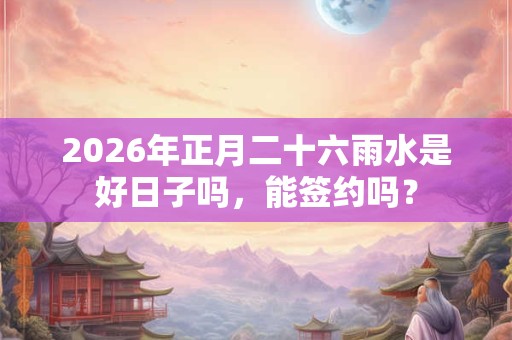 2026年正月二十六雨水是好日子吗，能签约吗？