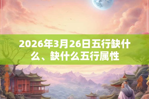 2026年3月26日五行缺什么、缺什么五行属性