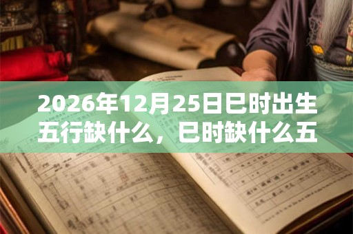 2026年12月25日巳时出生五行缺什么，巳时缺什么五行