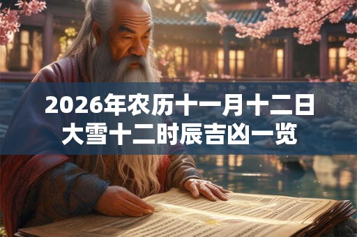 2026年农历十一月十二日大雪十二时辰吉凶一览 2026年农历十一月十二日大雪十二时辰吉凶一览