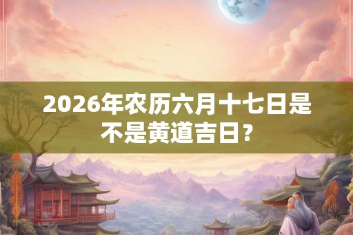 2026年农历六月十七日是不是黄道吉日？