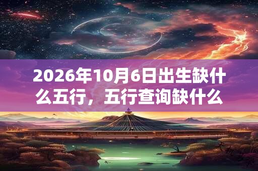 2026年10月6日出生缺什么五行，五行查询缺什么