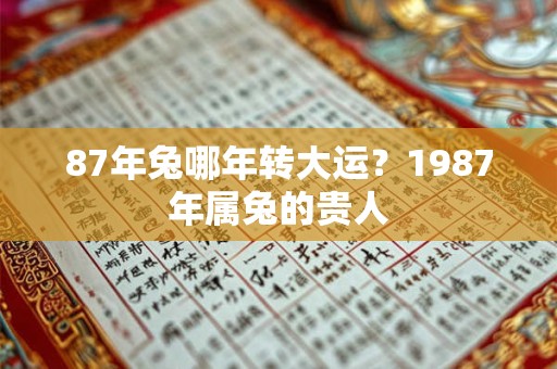 87年兔哪年转大运？1987年属兔的贵人