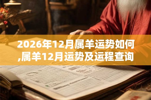 2026年12月属羊运势如何,属羊12月运势及运程查询