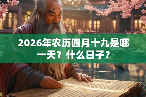 2026年农历四月十九是哪一天？什么日子？