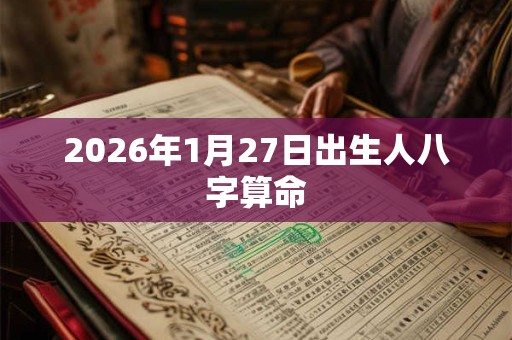 2026年1月27日出生人八字算命
